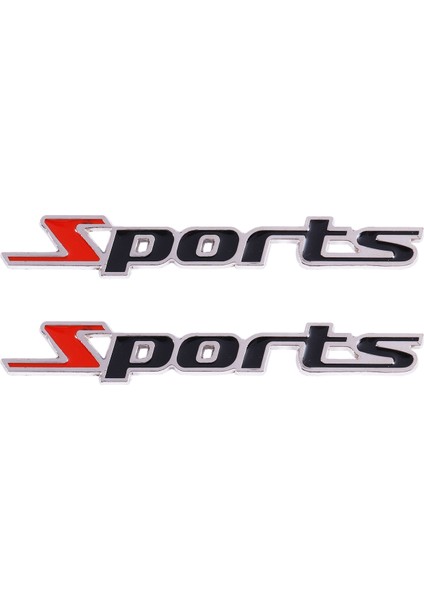 2 Adet Siyah Kırmızı Metal Spor Harfler Araba Rozeti Etiket Amblem Dekor (Yurt Dışından)