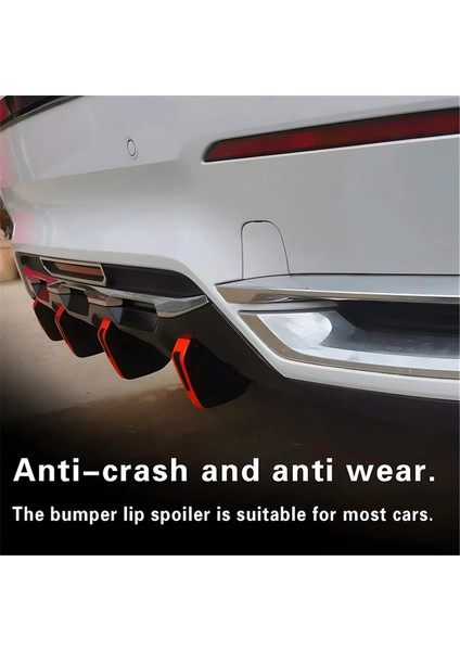 Araç Arka Alt Tampon Kanat Dudak Difüzör, Anti-Crash Aksesuarları Spoiler Koruyucu, Arka Tampon Splitter Dudak Kanat, 4 Adet (Yurt Dışından) fırsatları