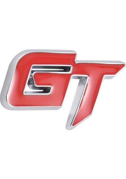 3D Gt Logo Araba Etiket Moda Araba Dekor Etiket Ford Mustang Odak 2 3 Fiesta Ranger Mondeo Mk2 Kırmızı + Gümüş (Yurt Dışından)