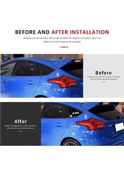 Arka Yan Pencere Panjurları Ford Focus St Rs Mk3 Hatchback 2012-2018 Aksesuarları Hava Firar Kepçe Kapağı, Parlak Siyah (Yurt Dışından) modelleri