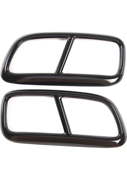 Siyah Paslanmaz Çelik Boru Boğaz Egzoz Çıkışları Kuyruk Çerçeve Ayar Kapağı Volvo XC90 Dış Aksesuarlar, 2 Adet (Yurt Dışından)