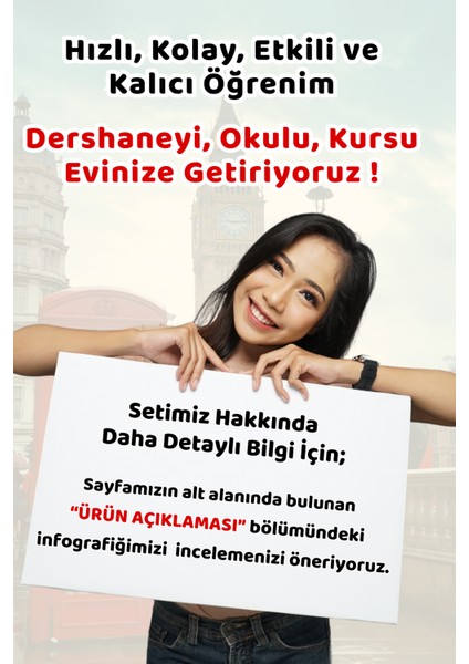 İngilizce Eğitim Seti İngilizce Kitap Gramer 4000 Kelime Öğrenme 300 Video YDS, YÖKDİL, TOEFL, IELTS, LGS