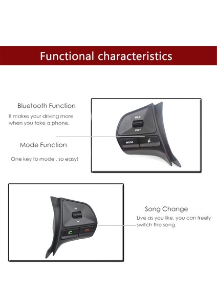 Çok Fonksiyonlu Direksiyon Simidi Düğmesi Ses Ayar Düğmesi Seyir Kontrol Anahtarı Kıa Rıo 5 Kapılı 2012-2015 (Yurt Dışından)