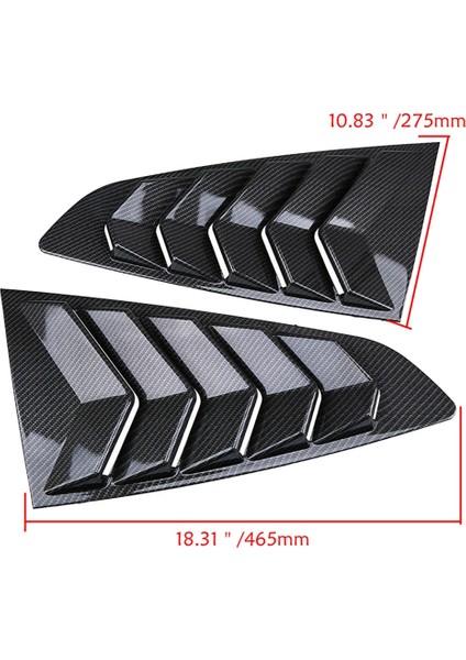 Karbon Fiber Renk 1/4 Arka Yan Havalandırma Çeyrek Pencere Panjur Panjur Kapak Trim 2015-2022 Ford Mustang Için (Yurt Dışından) modelleri