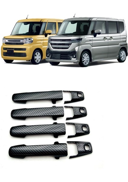 Suzuki Spacia Custom MK53S 2023 2024 Araba Kapı Kolu Kapağı Döşeme Dış Aksesuarlar - Abs Karbon Fiber (Yurt Dışından) modelleri