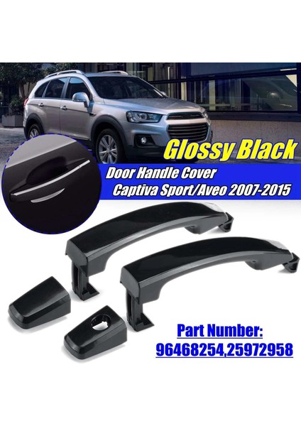 Chevrolet Captiva Sport/aveo/saturn Için 2x Ön Sol ve Sağ Anahtar Deliği Parlak Siyah Abs Kapı Dış Kolu Kılıfları (Yurt Dışından) fiyatları