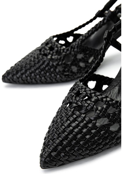 Kadın Suni Deri Siyah Topuklu Ayakkabı 932 3911 Bn Ayk Y25 Naturel/sıyah fırsatları