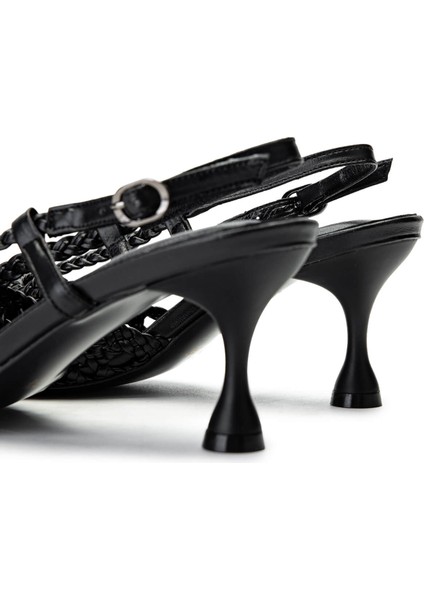 Kadın Suni Deri Siyah Topuklu Ayakkabı 932 3911 Bn Ayk Y25 Naturel/sıyah indirimleri