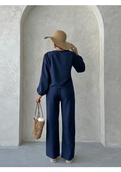 Kadıngiyim Keten Bağlamalı Alt Üst Takım fırsatları