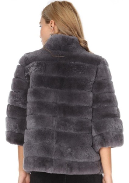 Hakiki Deri Gri Kürklü Kadın Deri Mont fiyatları