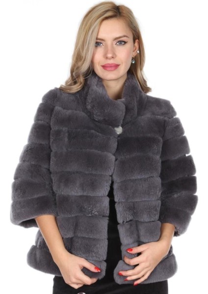 Hakiki Deri Gri Kürklü Kadın Deri Mont indirimleri