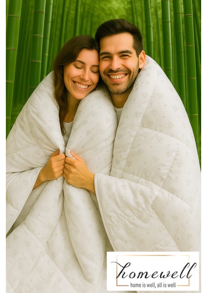 Saf Bambu Hipoalerjenik Çift Kişilik Yorgan Diamond Elmas Desen