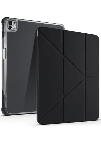 Ipad Air 13 (2024) Kılıf Kalemlikli Mars Tablet Kılıfı - Siyah Dsdrn