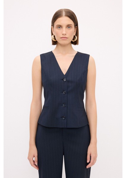 Çizgili Yelek C.lacivert 179M2106000