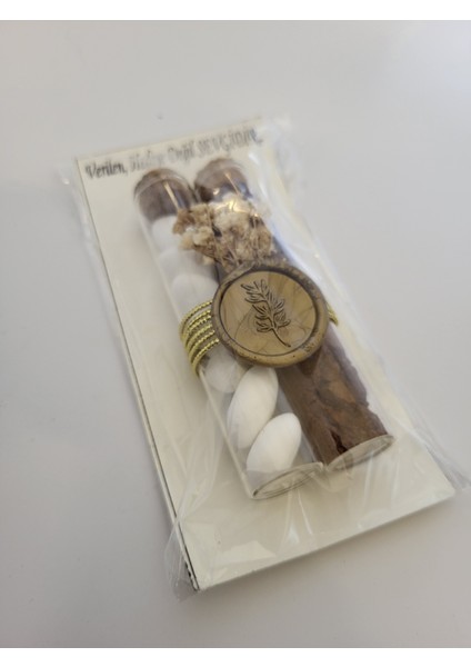 Çift Tüp Şişe Kahveli Şekerli Gold Mühürlü 25 Adet Konsept Hediyelik