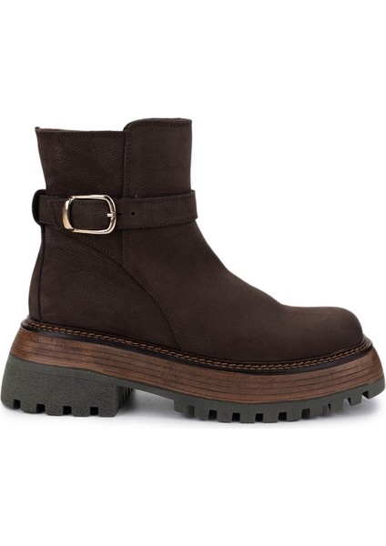 Kadın Hakiki Deri Kahverengi Nubuk Casual Bot 945 11933 Bn Bot SK24-25 Kahve Nbk