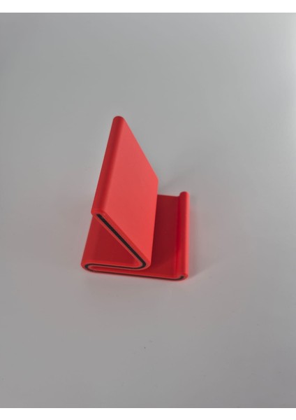 Şık Tasarımlı Telefon Standı, Masaüstü Uyumlu, 3D Baskı, Kırmızı