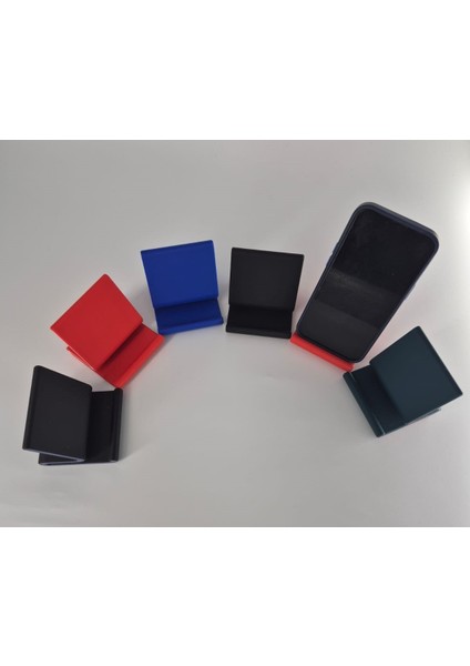 Şık Tasarımlı Telefon Standı, Masaüstü Uyumlu, 3D Baskı, Kırmızı modelleri