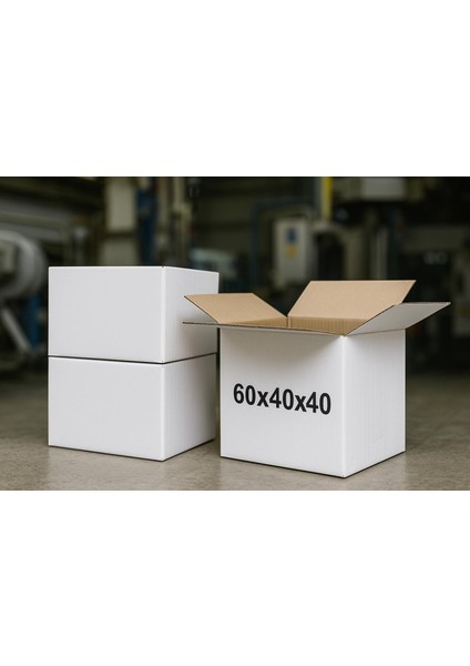 60X40X40 cm 10 Adet Beyaz Çift Oluklu A-Box Koli, Taşınma Kolisi, Eşya Taşıma Kolisi, Boş Koli