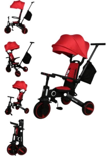 Trike Ebeveyn Kontrollü Çift Yönlü Katlanabilir Bisiklet