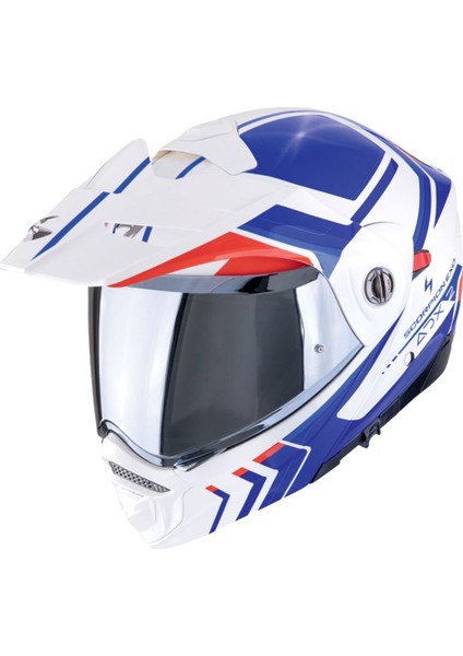 Adx-2 Lewis Adv Motosiklet Kaskı Beyaz Mavi Kırmızı