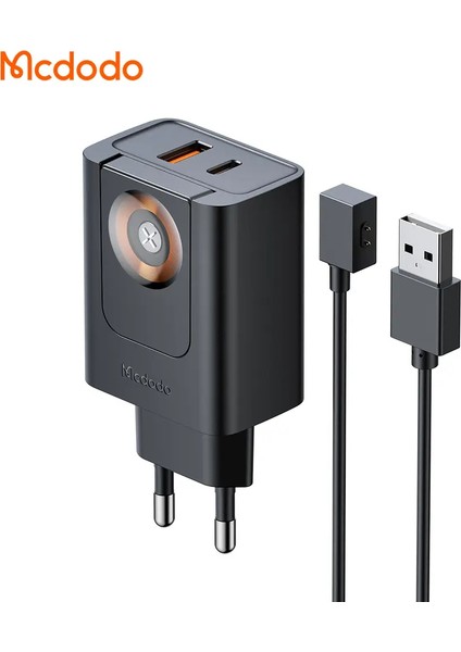 CH-3700 30W 2'si 1 Arada Kablosuz Apple Watch ve Seyahat Şarj Adaptörü