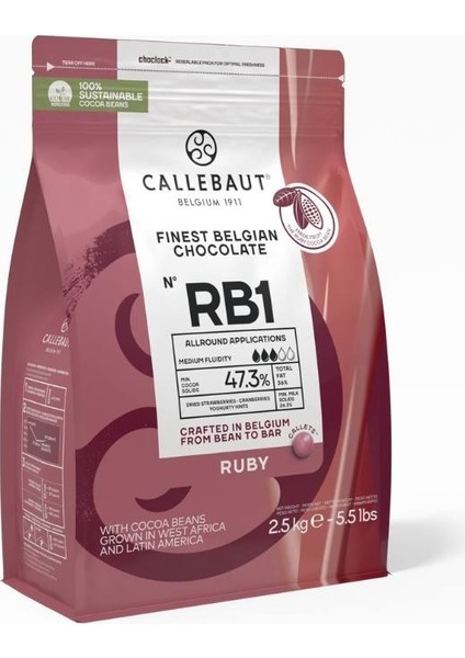 Ruby Rb1 Kuvertür Drop Çikolata 2,5 Kg fiyatları