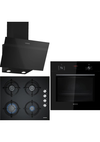 Siyah 3'lü Ankastre Set 184 (HB012FBB1T - EO6C6PB11O - LC63KPJ60T (61T))