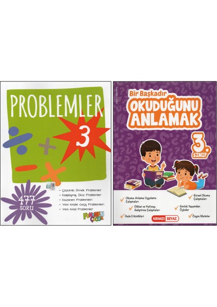 Fenomen 3. Sınıf Problemler+Kırmızı Beyaz Okuduğunu Anlamak (2 Kitap)