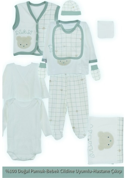 Erkek Bebek Yeni Doğan Takımı 10 Lu Set 0-3 Aylık %100 Organik Pamuk Yumuşak OPEB25BBLMOD50 fiyatları