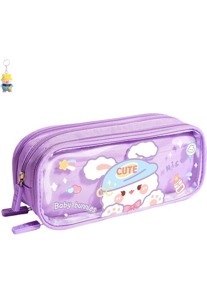 Öğrenci Büyük Kapasiteli Kalem Çantası Sevimli Kız Kırtasiye Çantası Kalem Çantası Çok Katmanlı Kırtasiye Depolama Kalem Çantası (Yurt Dışından)