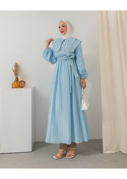 Bebe Yaka Detaylı Elbise MR6002