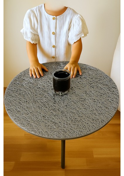 Yuvarlak Pvc Dantelli Sehpa Örtüsü Çeyizlik Dekoratif Kaliteli Lüx Dekoratif Masa Örtüsü