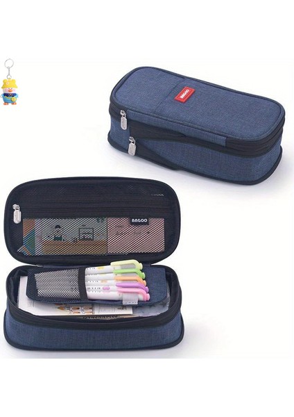 Büyük Kapasiteli Kalem Çantası Öğrenci Yaratıcı Kırtasiye Saklama Çantası Makaron Renk Eşleştirme Kalem Çantası Kırtasiye Kutusu (Yurt Dışından)