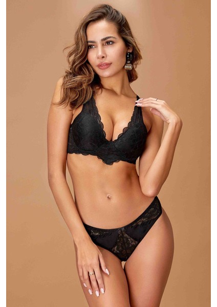 Balenli Dantelli Destekli Push-Up Sütyen Takım 4425