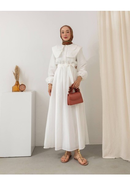 Bebe Yaka Detaylı Elbise MR6002