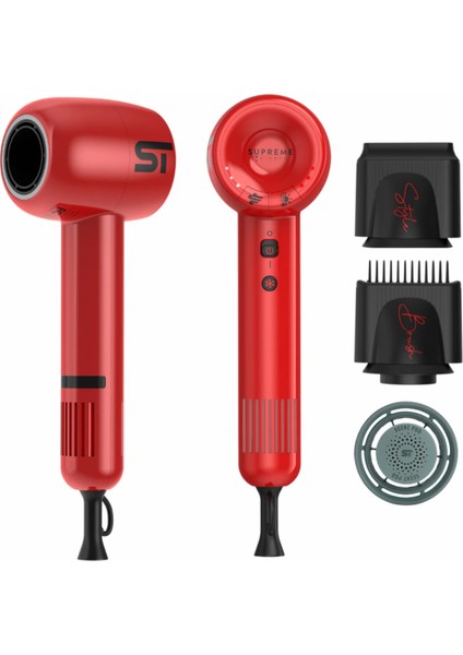 Kırmızı Saç Kurutma Makinesi – 3 Hız Ayarı, Soğuk Hava, Profesyonel