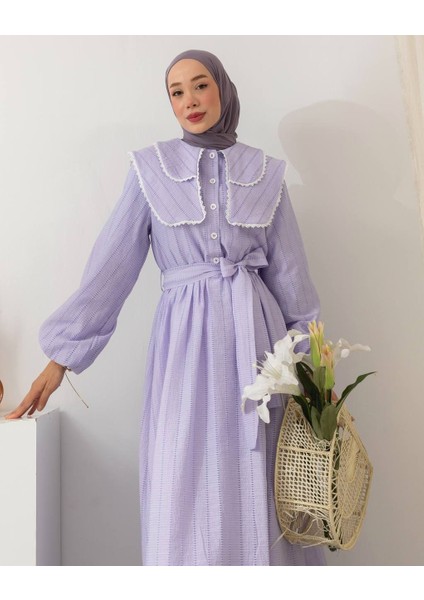 Bebe Yaka Detaylı Elbise MR6002