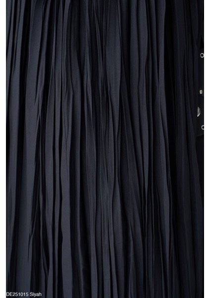 Yüksek Bel Piliseli Uzun Etek Siyah fırsatları