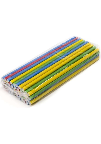 Kağıt Pipet Karışık Renkli Sargısız 6X195 mm (50'li Kutulu) 50 Adet fiyatları