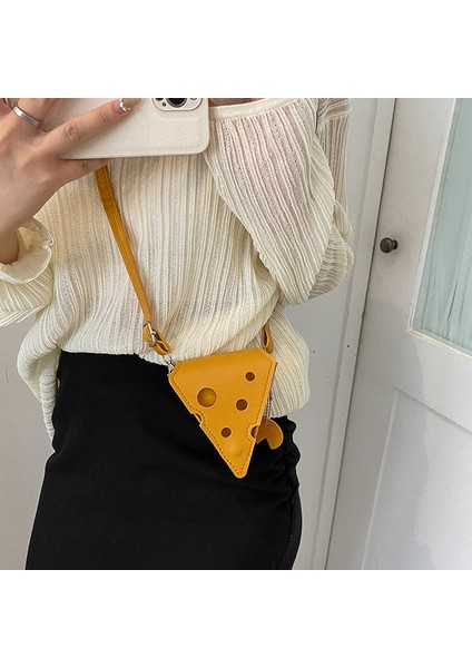 Sevimli Mini Delik Peynir Ruj Kulaklık Çapraz Üçgen Paketi (Yurt Dışından) modelleri