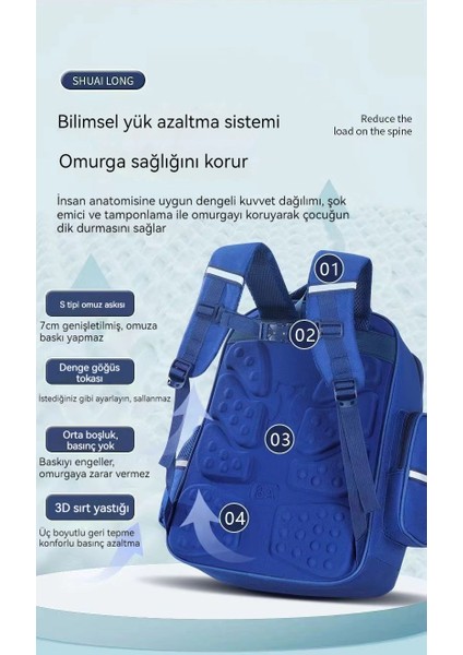 Yeni Ilkokul Öğrencisi Yük Azaltma Omurga Büyük Kapasiteli Sırt Çantası (Yurt Dışından) modelleri