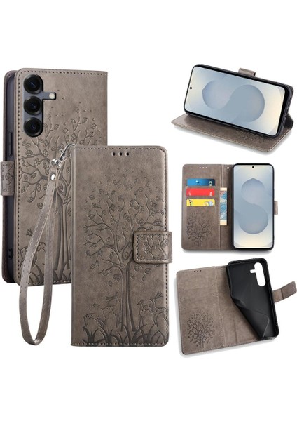 Samsung Galaxy S25 5g Için Ağaç ve Geyik Kabartmalı Kılıf (Yurt Dışından)