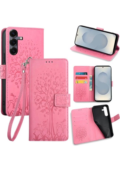 Samsung Galaxy S25 5g Için Ağaç ve Geyik Kabartmalı Kılıf (Yurt Dışından)