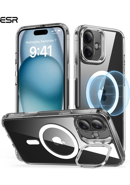 Iphone 16 Plus Halolock Magsafe Classic Hybrid Stantlı Silikon Kılıf + Ekran Koruyucu Set