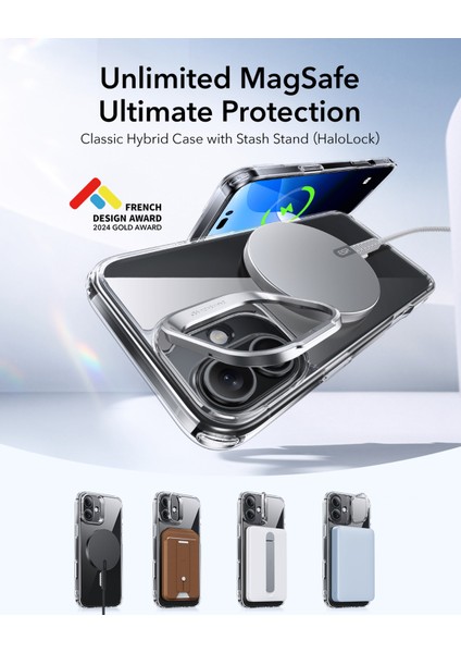 Iphone 16 Plus Halolock Magsafe Classic Hybrid Stantlı Silikon Kılıf + Ekran Koruyucu Set indirimleri