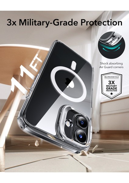 Iphone 16 Plus Halolock Magsafe Classic Hybrid Stantlı Silikon Kılıf + Ekran Koruyucu Set