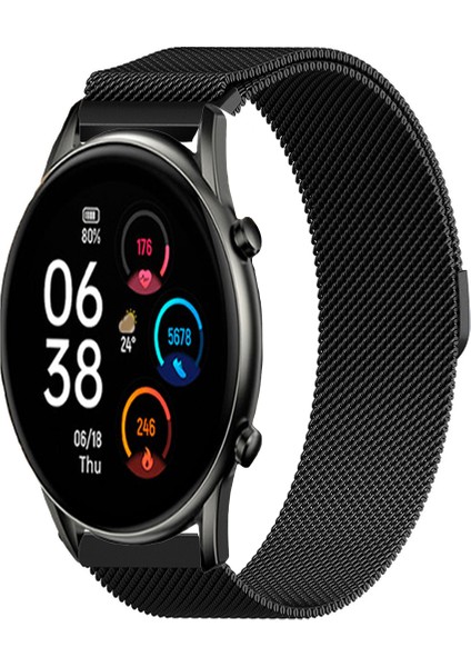 Haylou LS05S ve LS10 ile Uyumlu Kordon Hasır Metal Örgü Mıknatıslı Milano Kayış