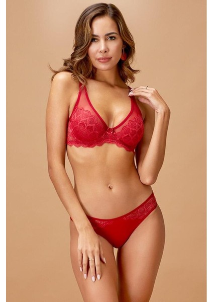 Dantelli Desteksiz Sütyen Külot Takımı 4337