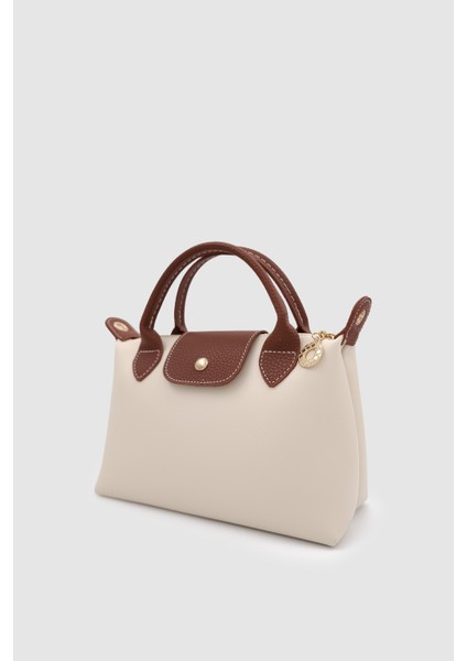 Neylo Fermuar ve Mıknatıs Kapamalı Deri Çapraz Askılı El Çantası Krem Taba fiyatları